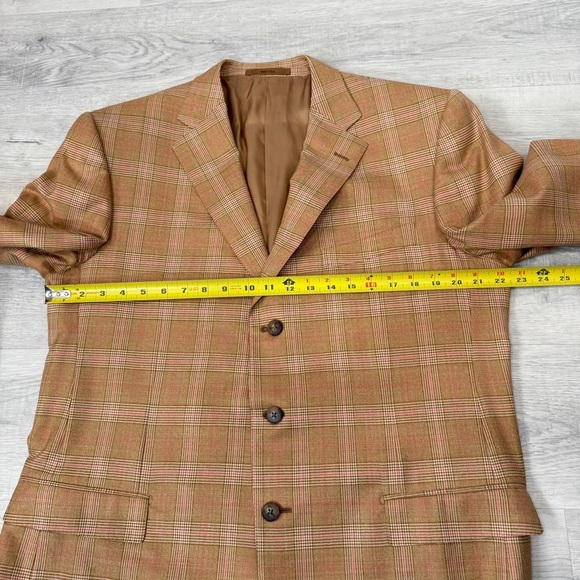 Ermenegildo Zegna Single Breasted Brown Plaid Tartan Blazer 100% Wool - Picture 13 of 17